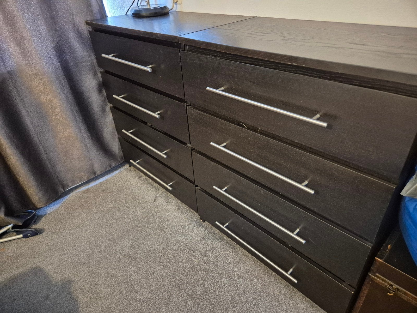 Twee zwarte ladekasten van IKEA, Ophalen, Gebruikt, 50 tot 100 cm, 3 of 4 laden