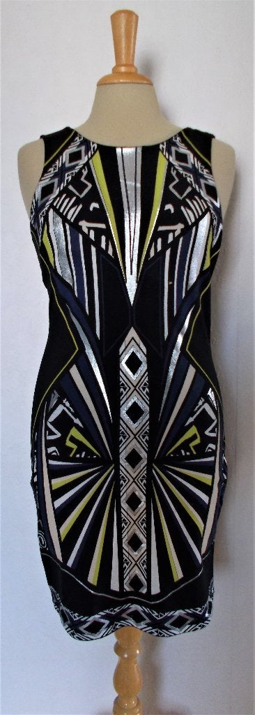 Aztec/ethnic zwart print jurkje van River Island! 38, Maat 38/40 (M), Meerkleurig, Ophalen of Verzenden, Zo goed als nieuw