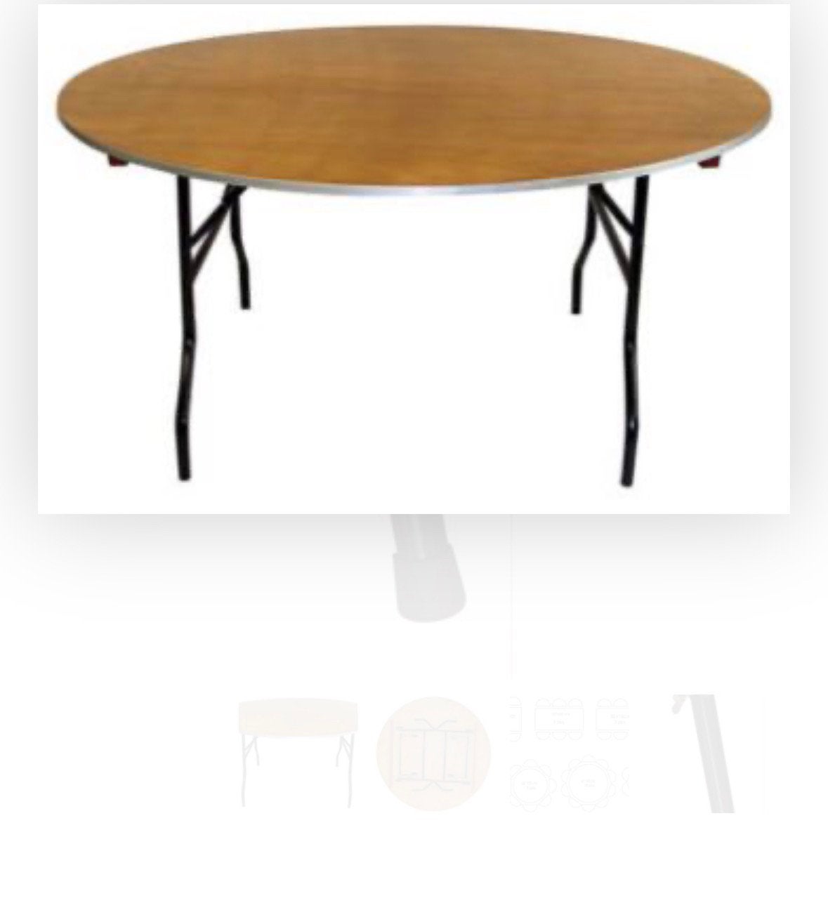 Ronde inklapbare tafel met stootrand, Huis en Inrichting, Ophalen, 100 tot 150 cm, Rond, Zo goed als nieuw