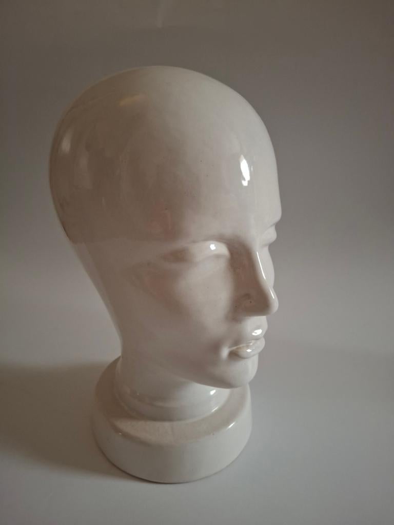 Vintage keramieken buste, mannequin hoofd, W. Germany, Gemerkt, Buste, Ophalen of Verzenden, 20 - 50 cm