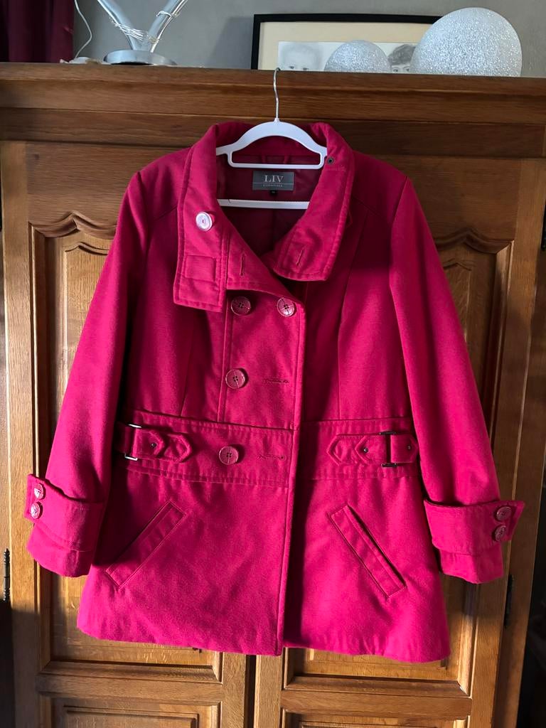 Nieuwe Liv wollook  jas - Maat 46, Ophalen of Verzenden, Nieuw, Maat 46/48 (XL) of groter, Roze