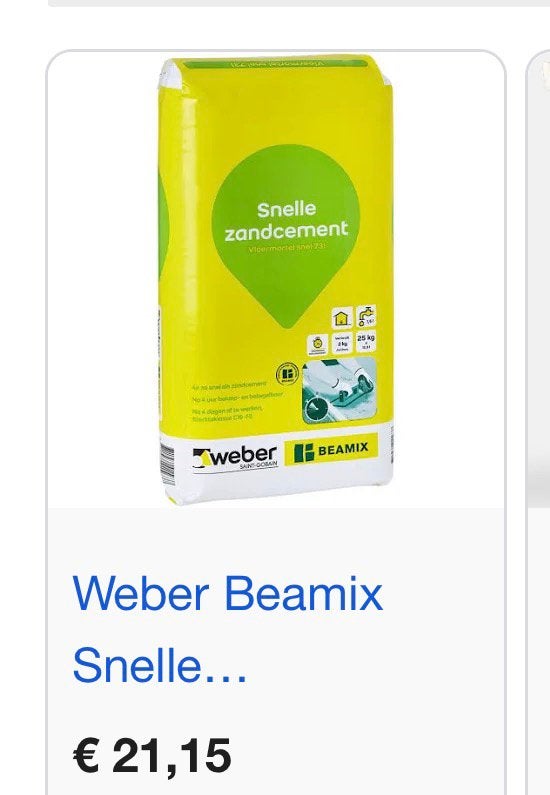 Weber beamix zandcement snel, Ophalen, Nieuw, Overige typen