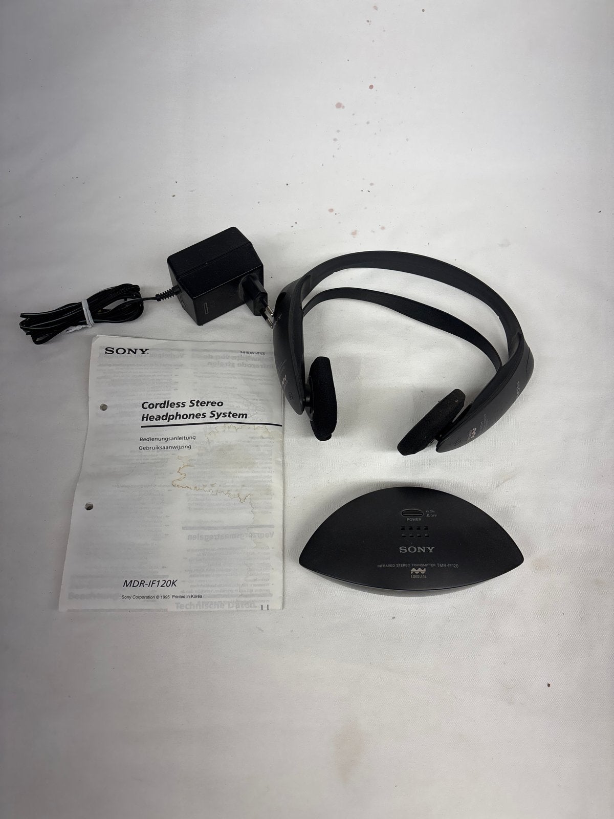 Sony MDR-IF120K draadloze stereo hoofdtelefoon systeem, Gebruikt, Ophalen of Verzenden, Zwart, Draadloos
