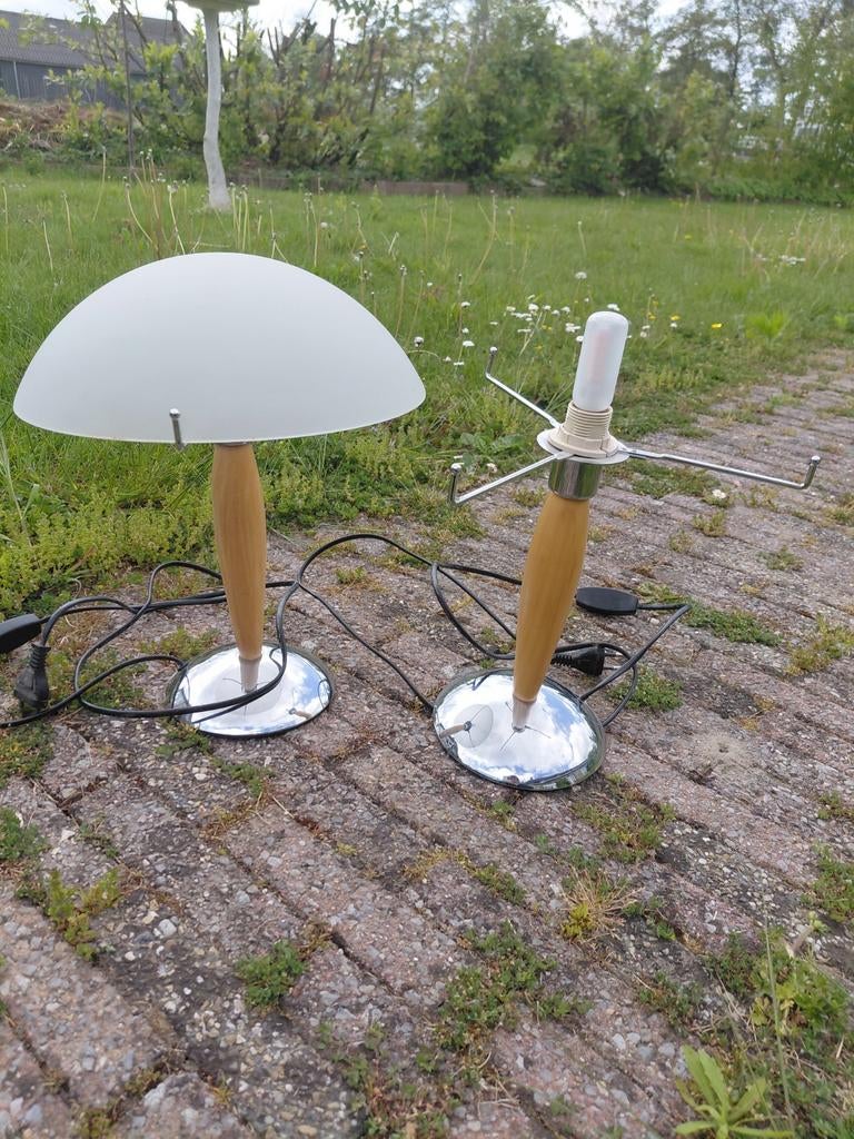 Ikea paddenstoel lampen, 1 zonder kap, Modern, Retro, Gebruikt, Ophalen of Verzenden, Glas