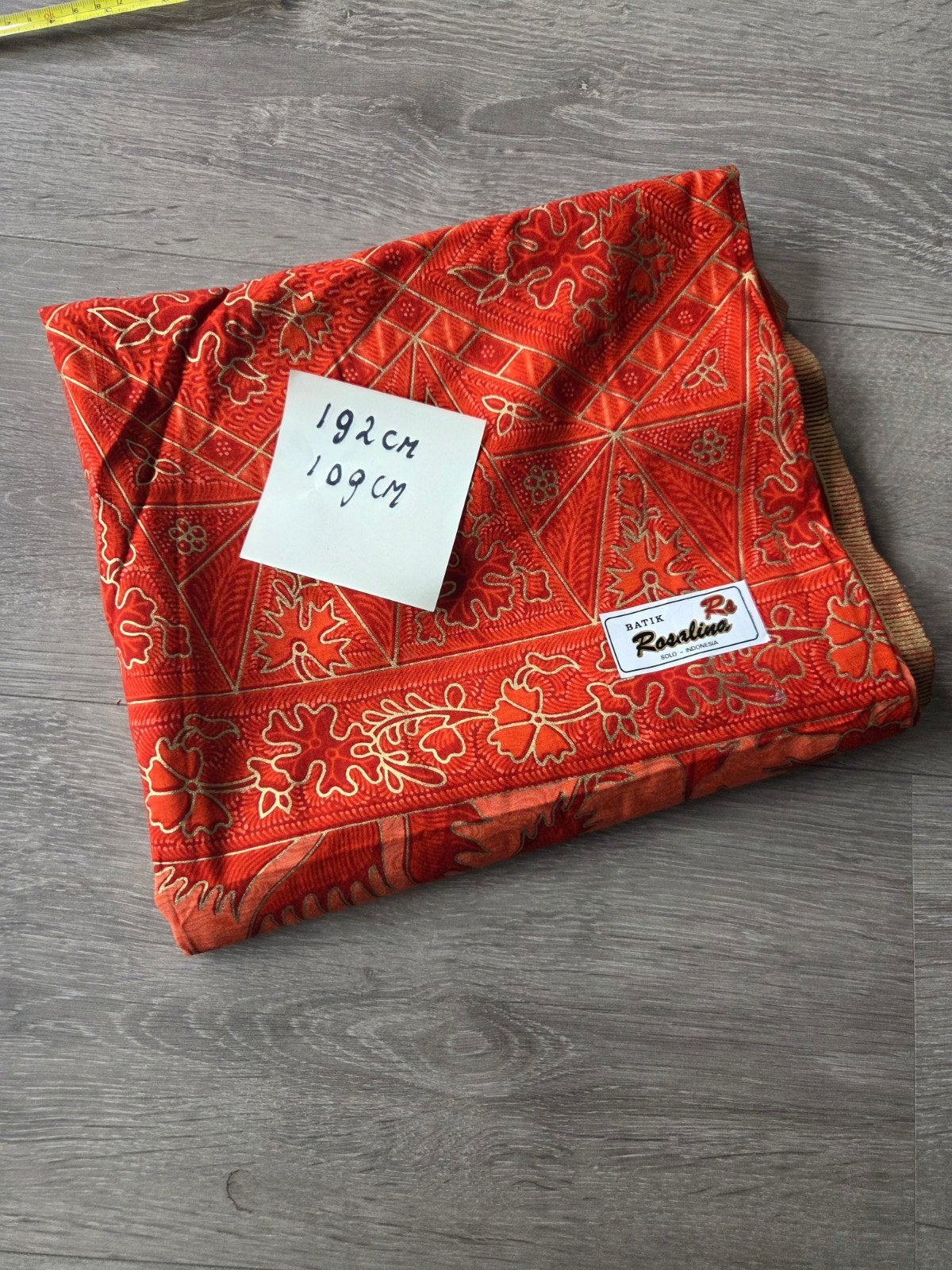Batik Rosalina Solo Indonesië - Oranje/Rood met Goud, Overige materialen, Meerkleurig, Ophalen of Verzenden, Zo goed als nieuw