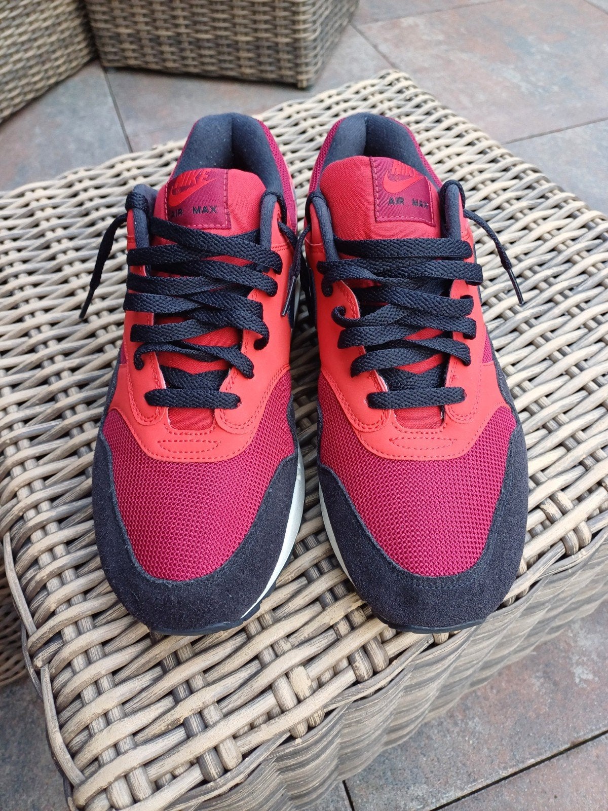 Nike Air Max 1 Red Black, Nike air max, Zwart, Ophalen of Verzenden, Zo goed als nieuw