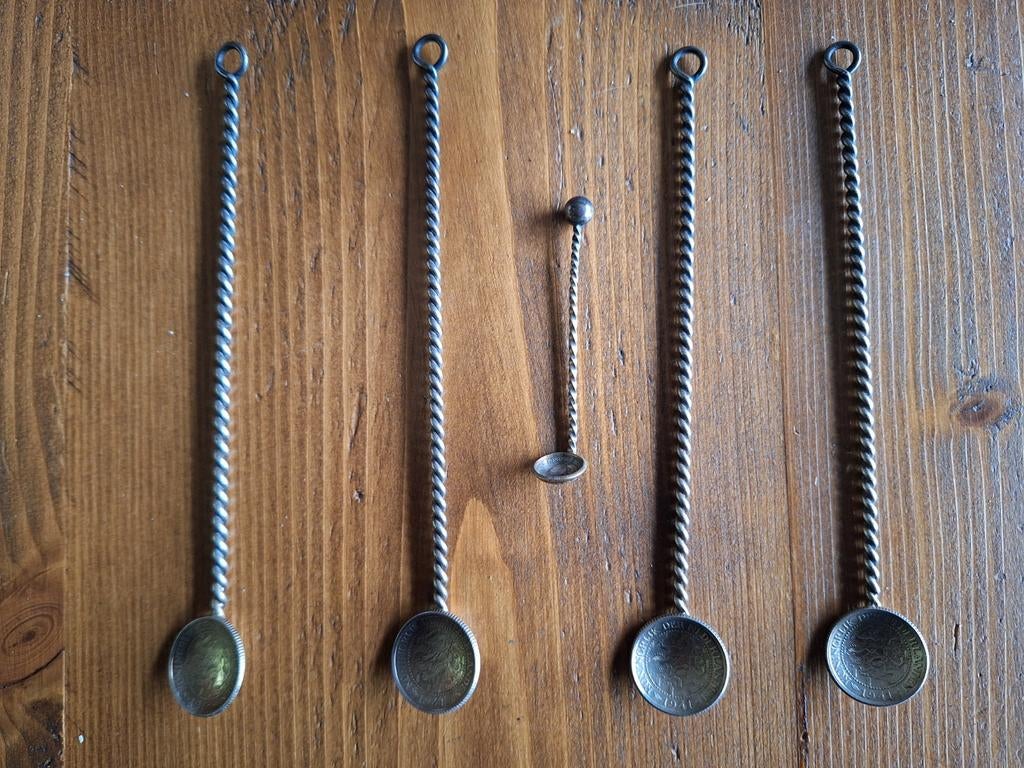 5 zilver muntlepels WOII Stil Verzet 1941., Antiek en Kunst, Ophalen of Verzenden, Zilver
