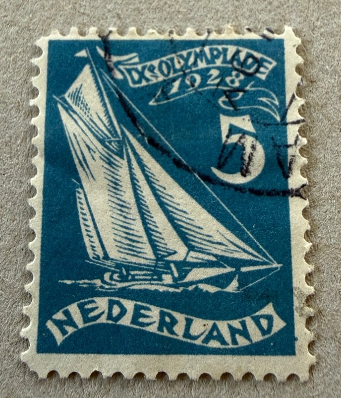 NVPH 215 Nederland Olympische Spelen 1928 Zeilboot, Ophalen of Verzenden, T/m 1940, Gestempeld