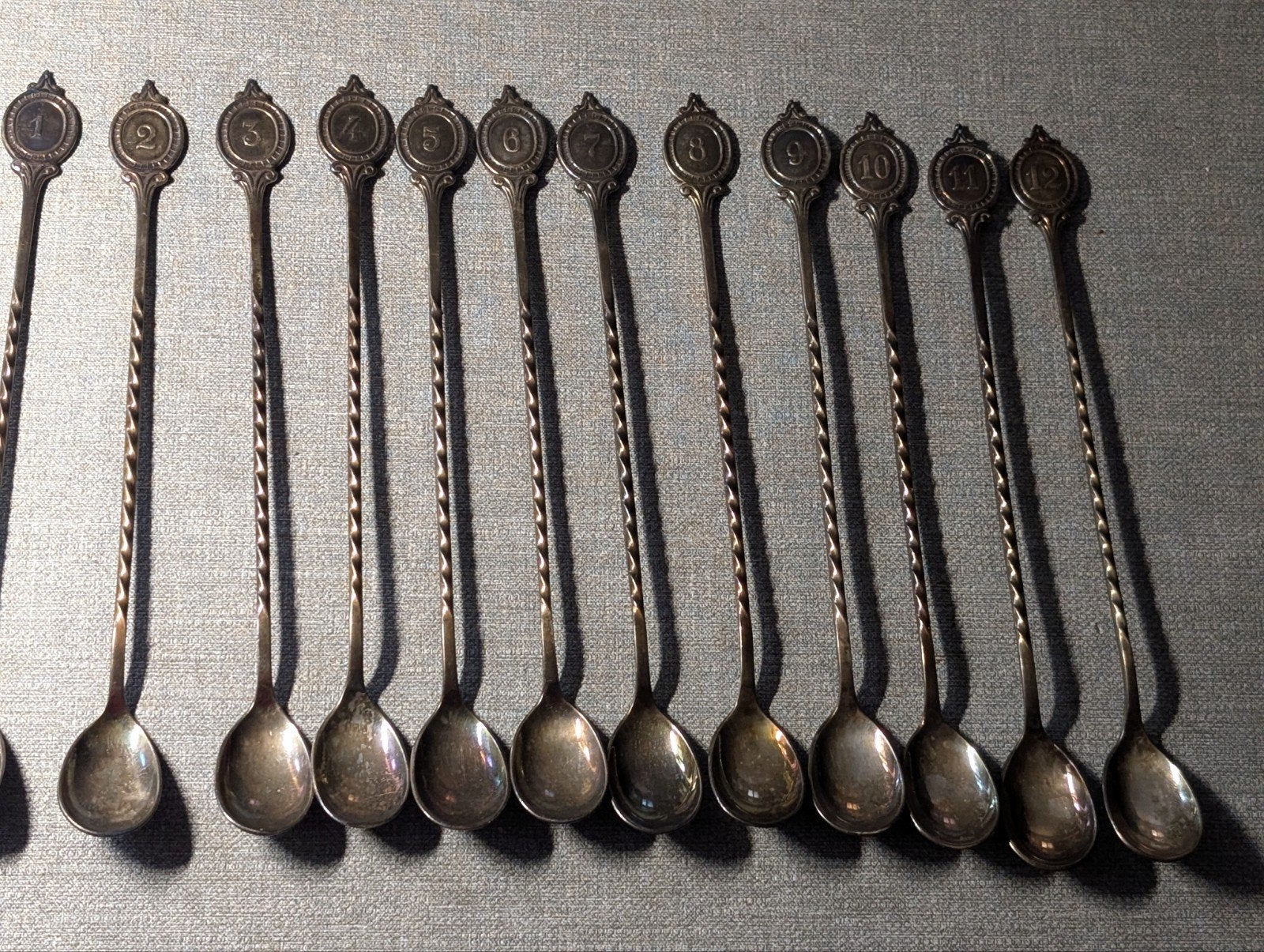 Vintage Gero Jugendstil Longdrinklepels - 12 Verzilverd, Ophalen of Verzenden