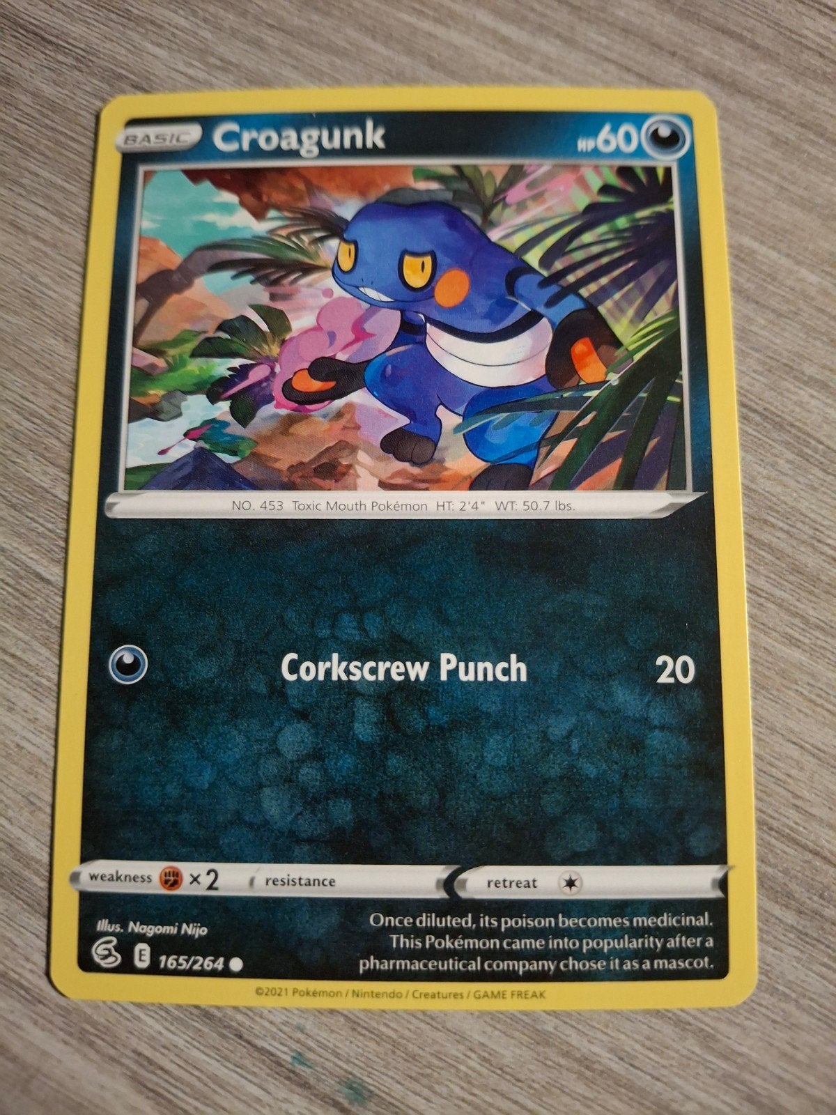 Pokémon Croagunk Kaart 165/264 - Zo goed als nieuw, Ophalen of Verzenden, Zo goed als nieuw, Losse kaart