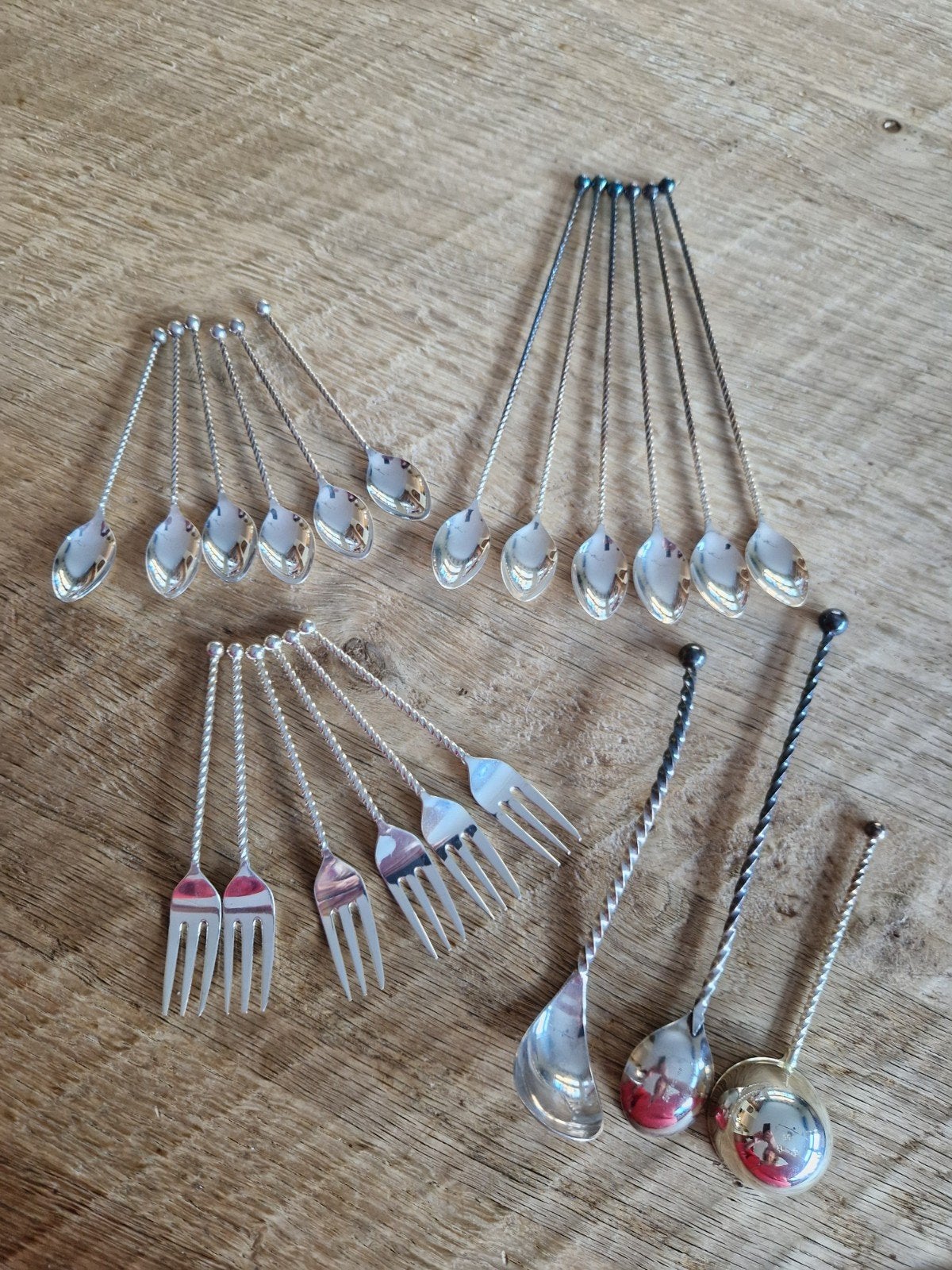 Verzilverd bestek set: jaren '60, '70, '80 stijl appel, Ophalen of Verzenden
