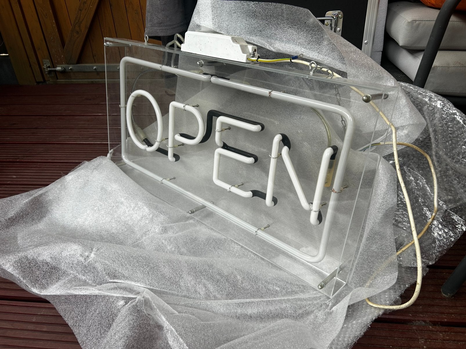 Neon sign OPEN, Verzamelen, Merken en Reclamevoorwerpen, Ophalen, Nieuw, Lichtbak of (neon) lamp