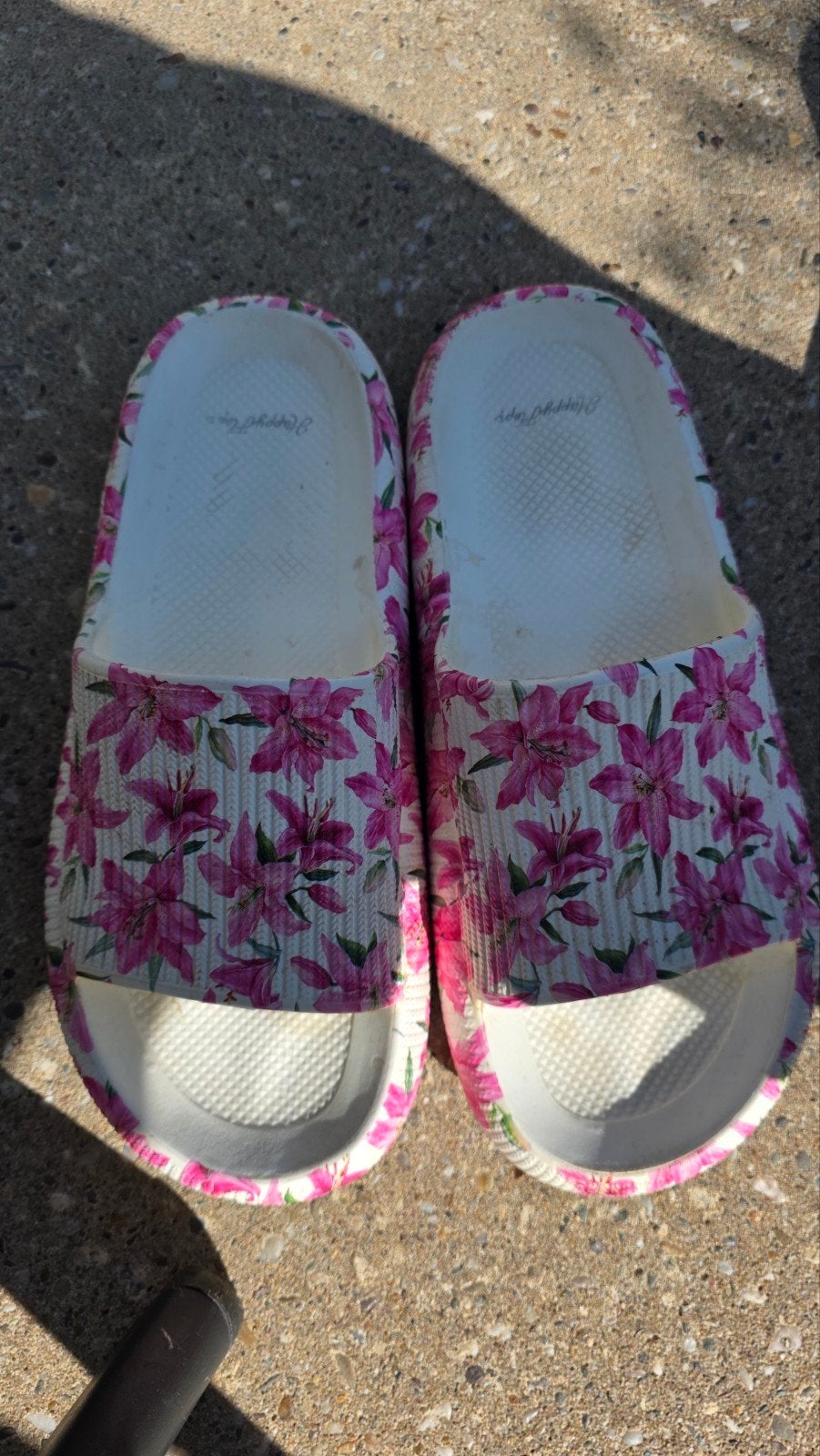Happy Flops slippers met bloemenprint - Maat 40-41, Roze, Gedragen, Happy Flops, Ophalen