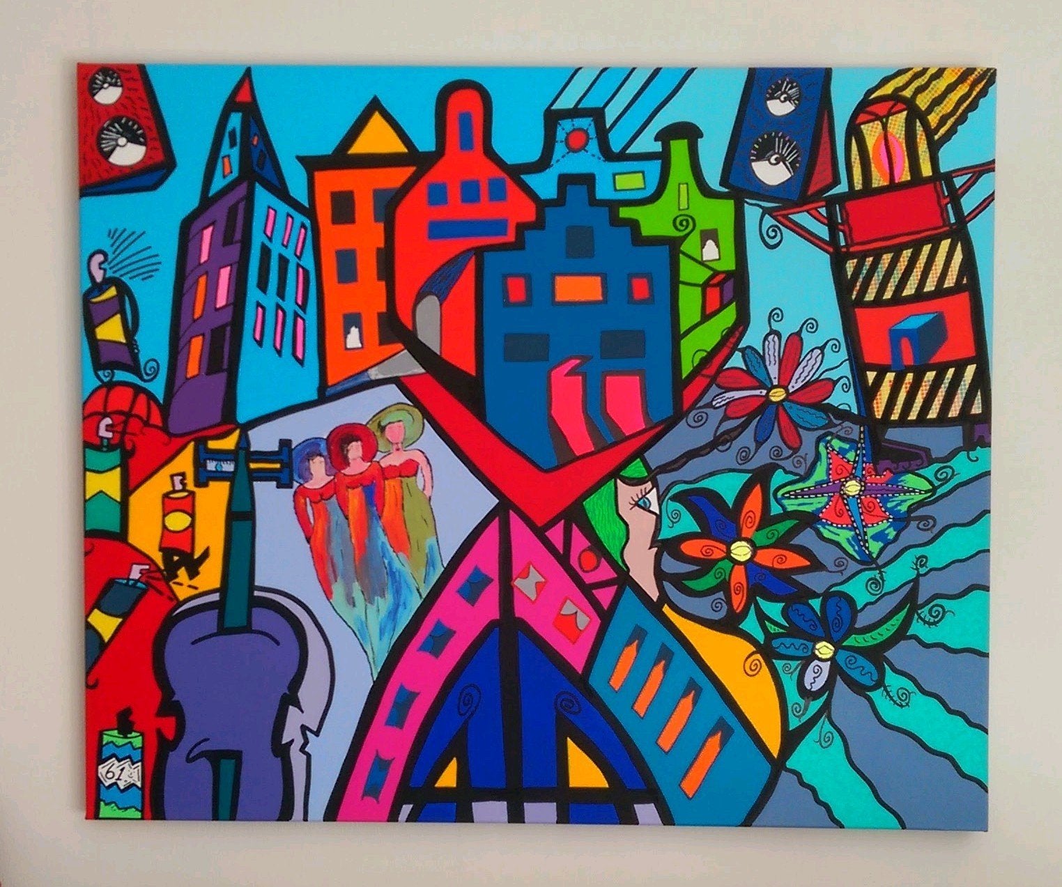Schilderij abstract kunst, Ophalen