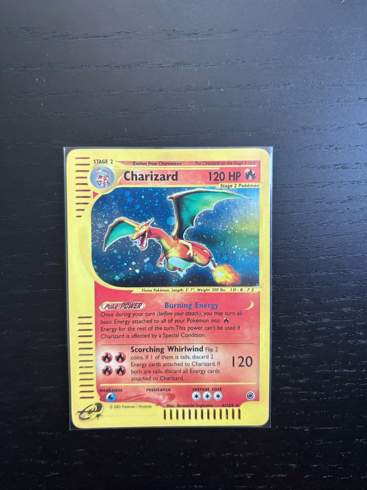 Pokémon Kaart Charizard 6/165 Expedition, Ophalen of Verzenden, Zo goed als nieuw, Losse kaart, Foil