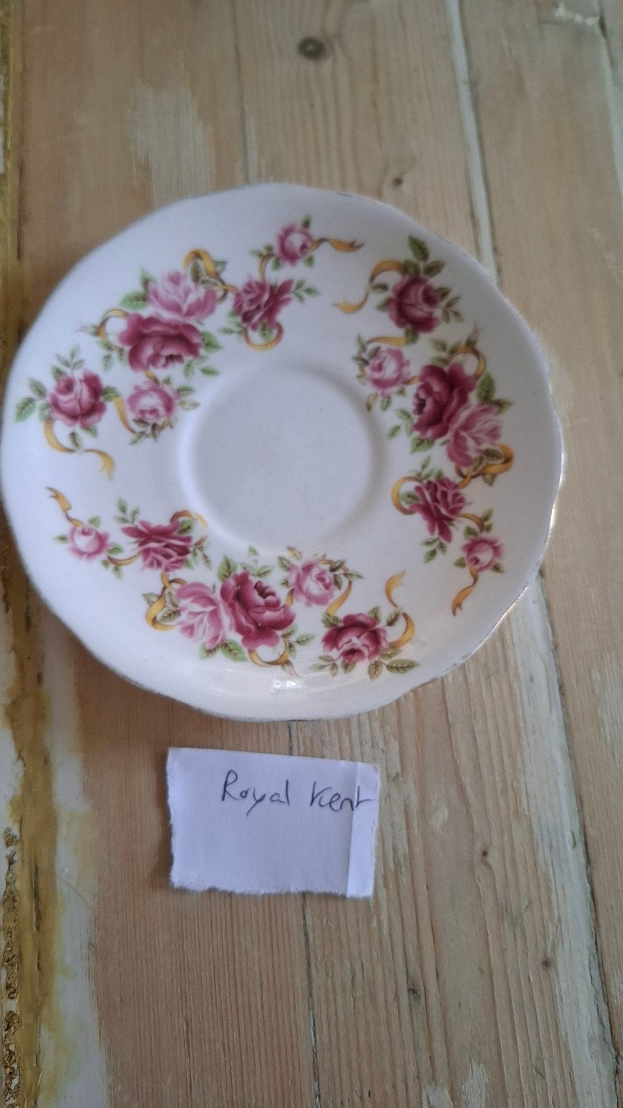 vintage porselein los schoteltje  Royal Kent, Ophalen, Zo goed als nieuw, Porselein, Kop en/of schotel