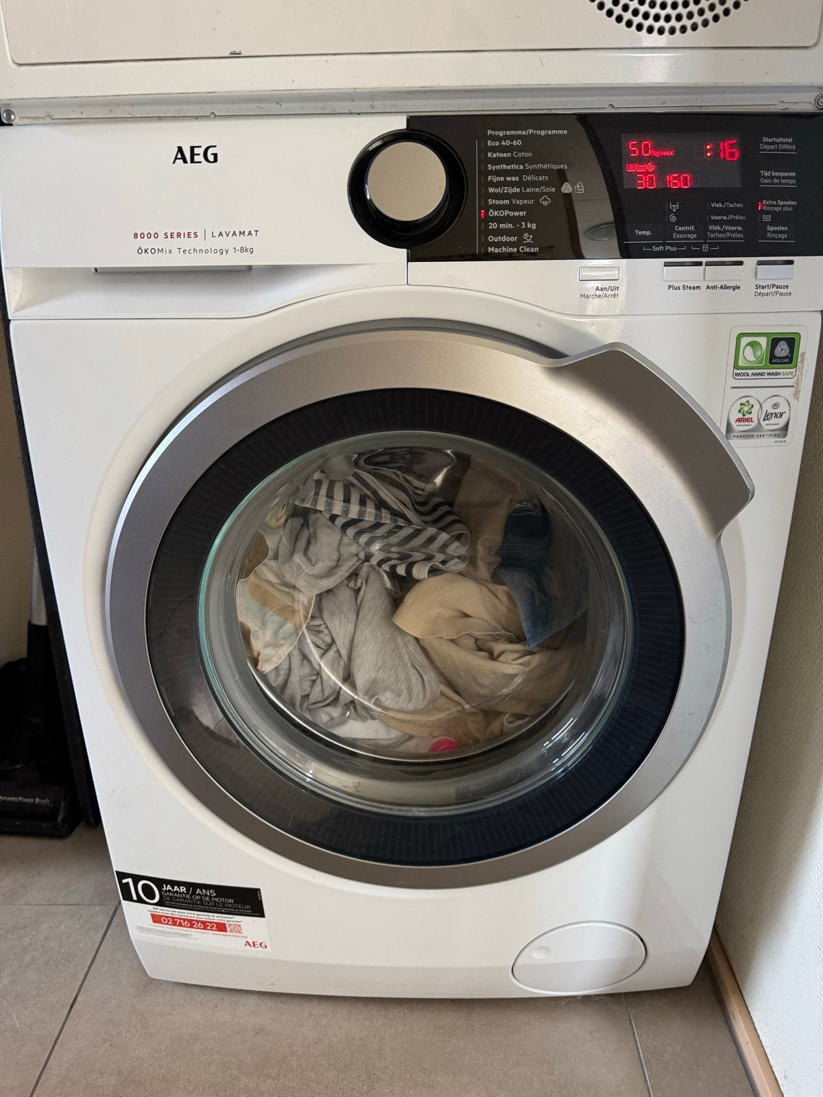 AEG 8000 Serie Lavemat ÖKOMix 1-8kg Wasmachine, Witgoed en Apparatuur, Ophalen, 6 tot 8 kg, 85 tot 90 cm, 1600 toeren of meer