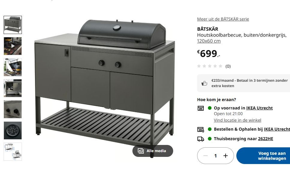 BATSKAR BBQ IKEA NIEUW in Doos, Ophalen, Nieuw, IKEA