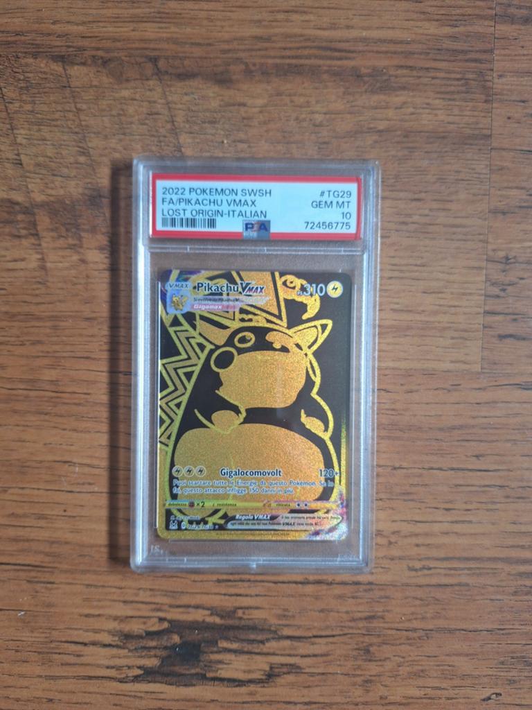 Pikachu VMAX Gold Secret Rare PSA 10 - Lost Origin, Ophalen of Verzenden, Nieuw, Losse kaart, Foil