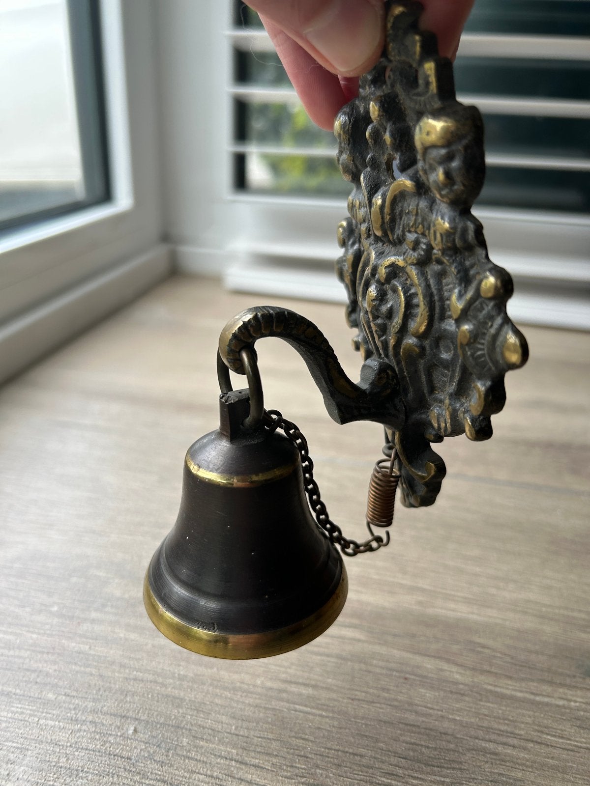 Antieke bronzen kloosterbel rococo stijl, Antiek en Kunst, Ophalen of Verzenden