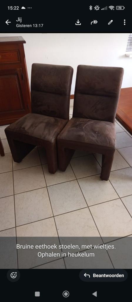 Gratis eethoek stoelen, Ophalen, Gebruikt, Bruin, Vier