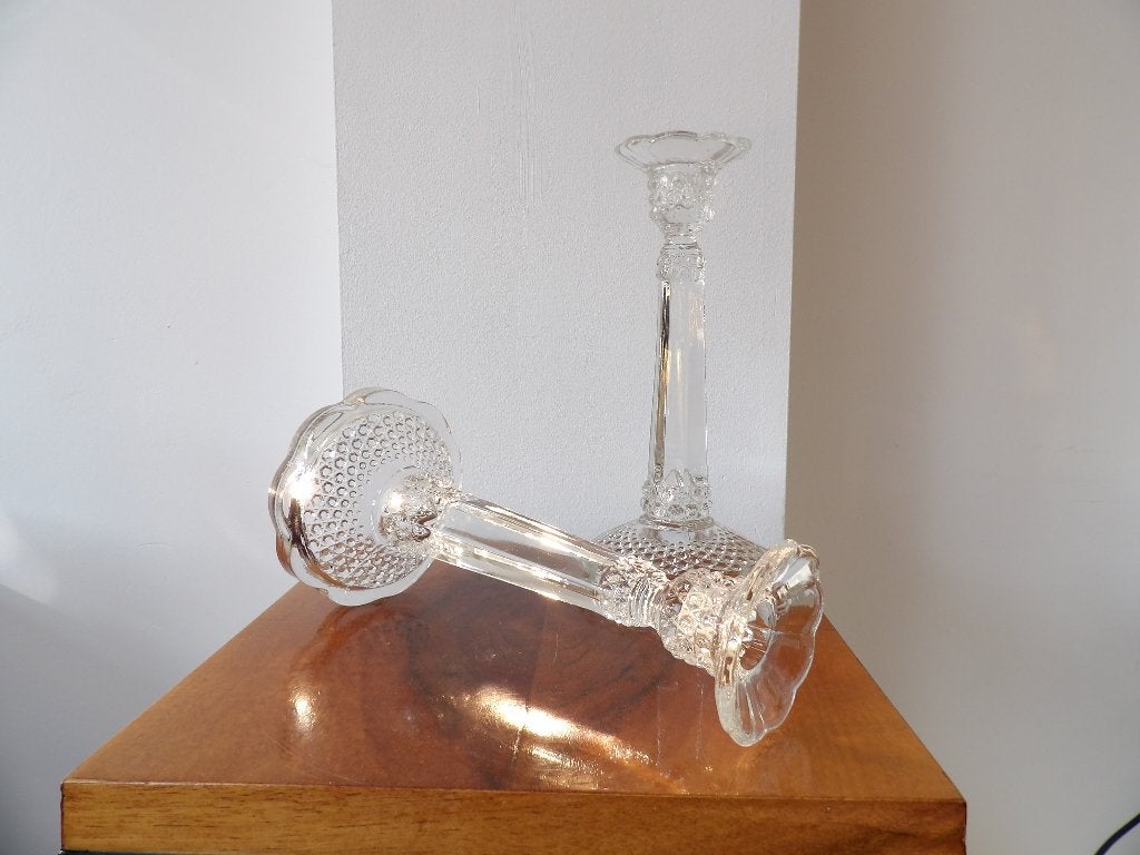 Art Deco Hoge Kandelaars Brockowitz, Antiek en Kunst, Antiek | Kandelaars, Ophalen of Verzenden, Glas