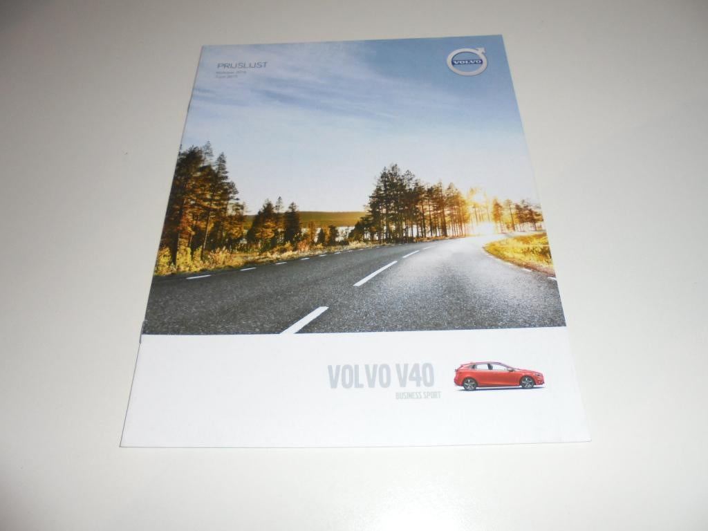 prijslijstbrochure Volvo V40 Business Sport  2016, Ophalen of Verzenden, Nieuw, Volvo