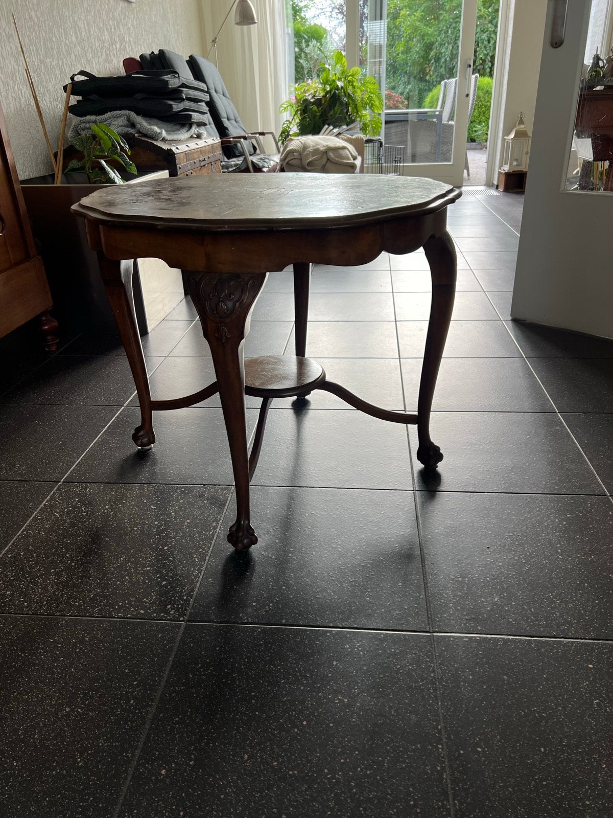 Antieke Salon Tafel - Diameter 75 cm, Hoogte 60 cm, Ophalen