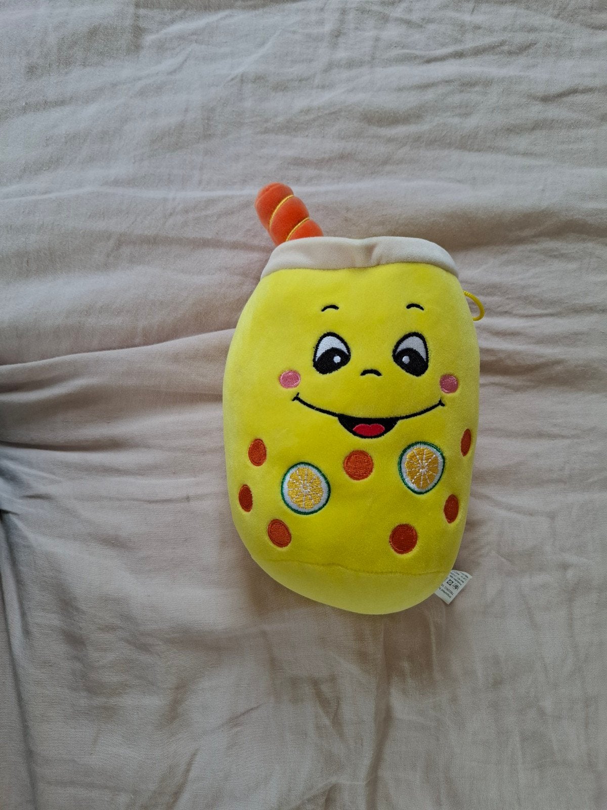 Grappige Boba Thee Knuffel - Gele Bubble Tea Knuffel, Kinderen en Baby's, Speelgoed | Knuffels en Pluche, Ophalen, Overige merken
