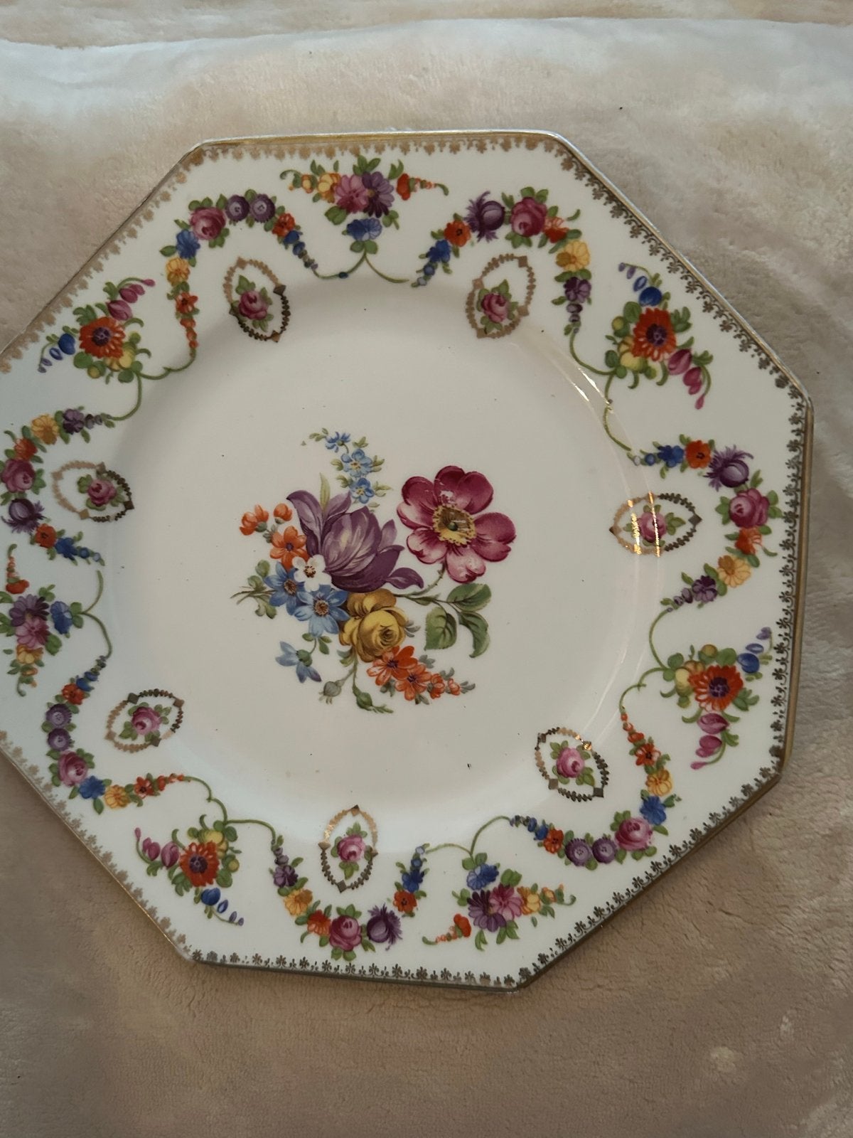 Antiek Bavaria Schumann porseleinen bord met bloemen, Ophalen of Verzenden