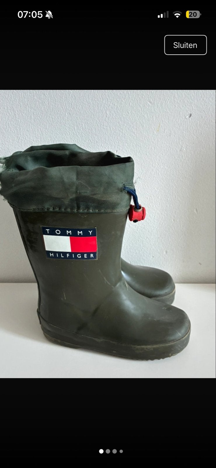 Tommy Hilfiger regenlaarzen maat 25, Verzenden, Gebruikt, Jongen of Meisje, Laarzen