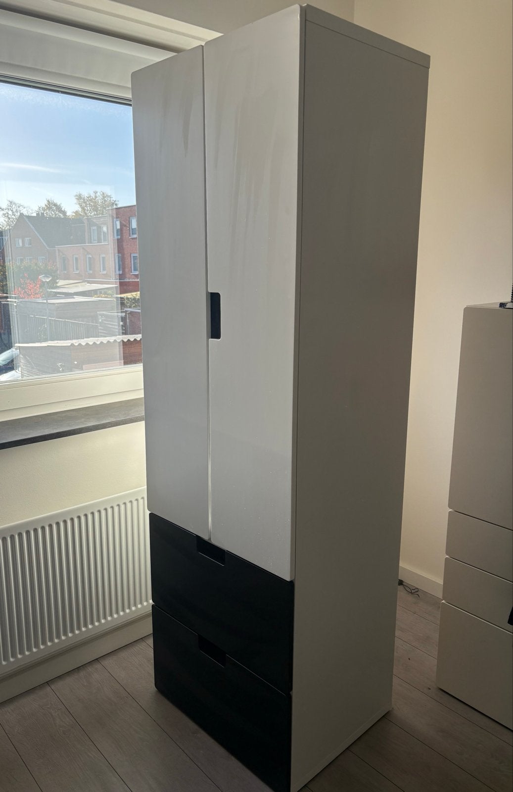 Kledingkast ikea Stuva met lades en hangruimte - Wit/Zwart, Ophalen, Gebruikt, 50 tot 100 cm, Met lade(s)