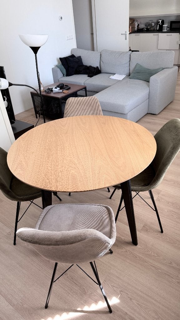 Stoelen en eettafel, Huis en Inrichting, Ophalen, Gebruikt, Vier, Stof