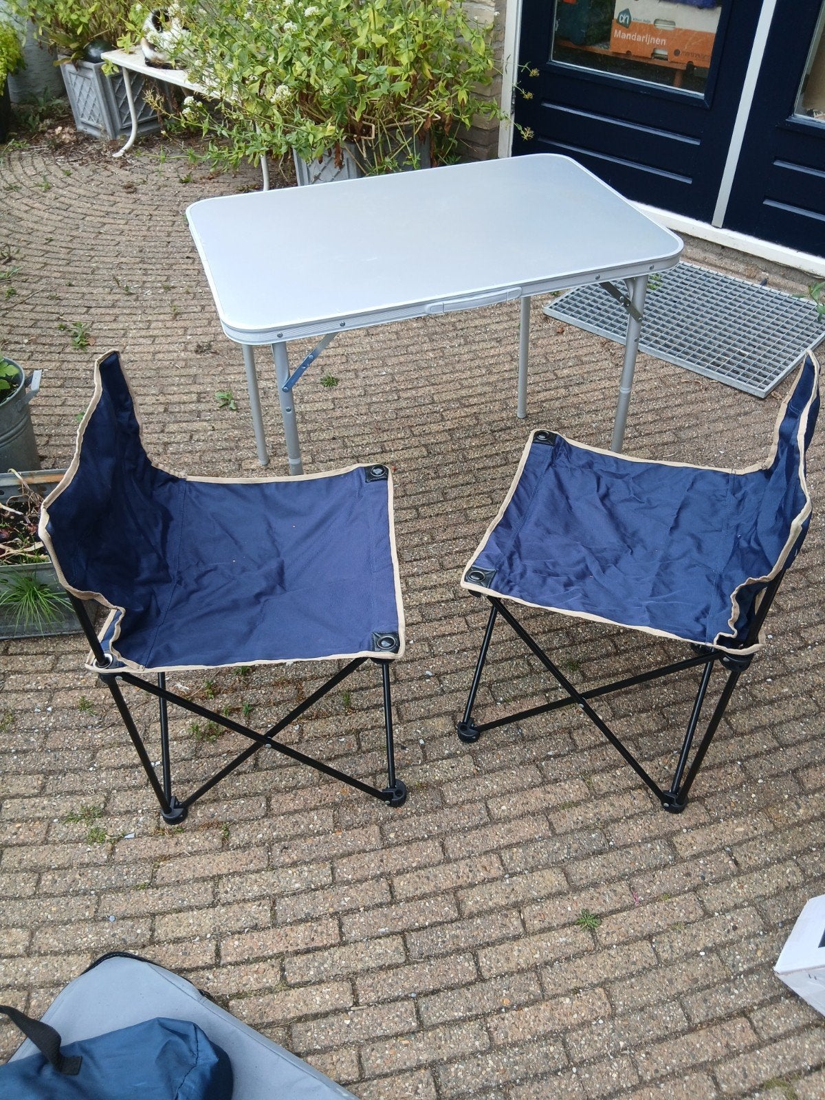 camping tafeltje en stoelen, opklapbaar, Vo, Campingtafel, Zo goed als nieuw, Vo