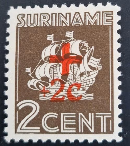 Suriname 1942 - nvph 203 - Scheepje, Ophalen of Verzenden, Postfris