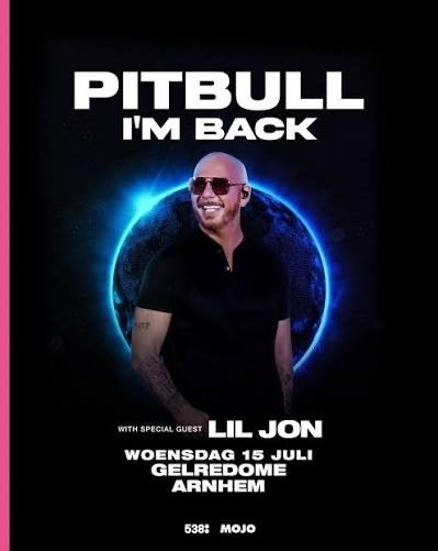 7x ticket Pitbull i’m back, Tickets en Kaartjes, Concerten | Pop, Drie personen of meer, Juli