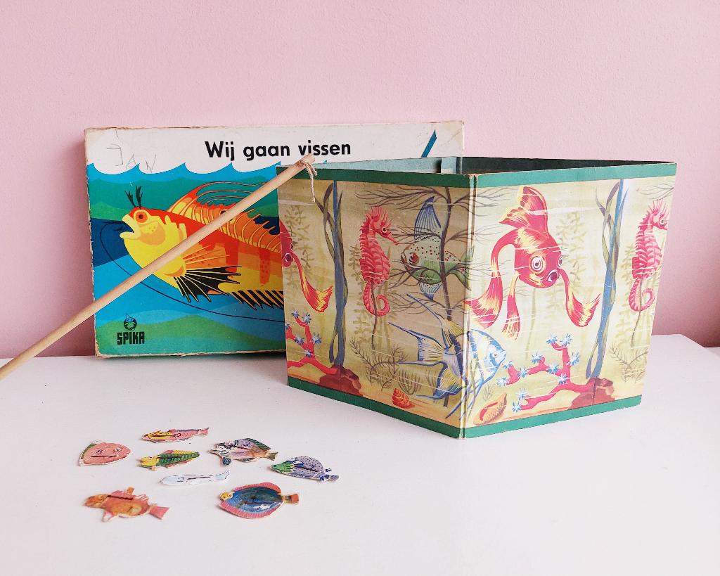 Spel Spika Wij gaan vissen - Hengelspel met visjes en hengel, Een of twee spelers, Ophalen of Verzenden, Gebruikt, Spika