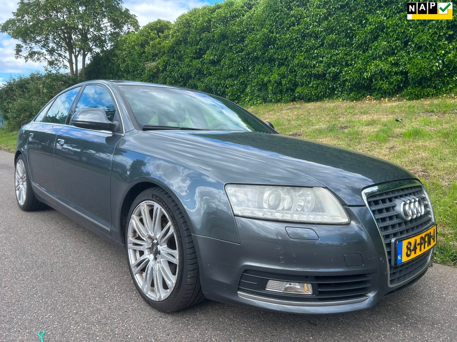 Audi A6 Limousine 2.0 TDI S-Line Half leder - Navi - Automaa, Auto's, Euro 5, 136 pk, Gebruikt, Zwart