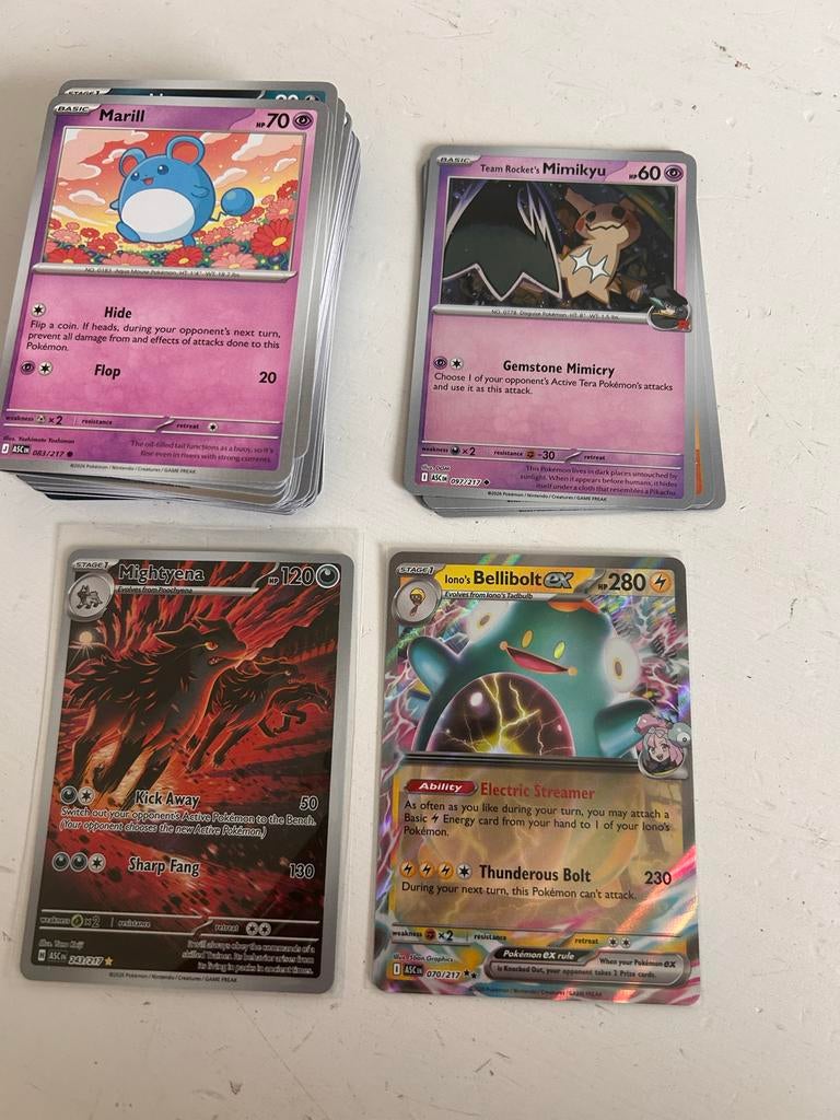 Pokémon bulk ascended heroes. + Mightyena & Bellibol hits, Ophalen of Verzenden, Gebruikt, Meerdere kaarten