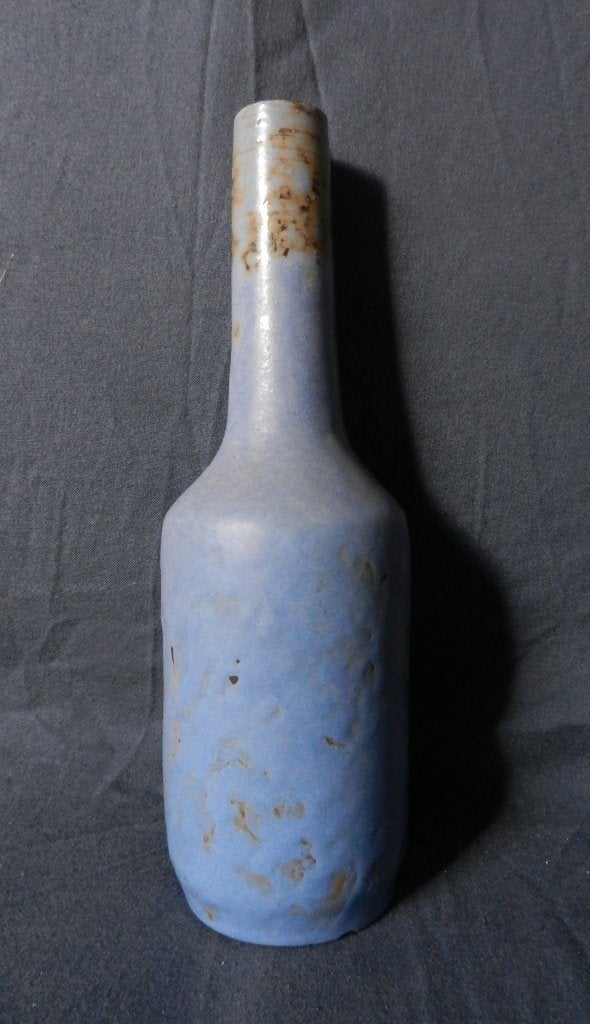 Slanke blauwe aardewerk vaas Nel Goedhart h. 22,7 cm., Antiek en Kunst, Antiek | Keramiek en Aardewerk, Ophalen of Verzenden