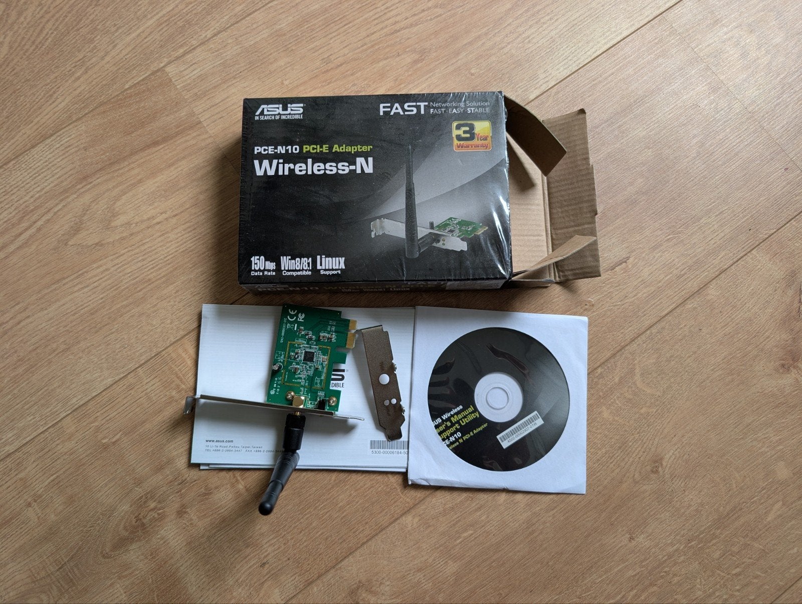ASUS Wireless-N PCE-N10 PCI-E Adapter - Nieuwstaat, Ophalen, Zo goed als nieuw, Intern, ASUS