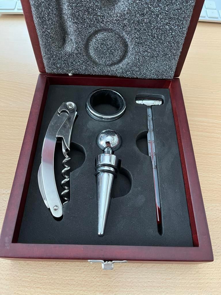 Luxe Wijn Sommelier Set in Houten Kist, Verzamelen, Ophalen of Verzenden, Zo goed als nieuw