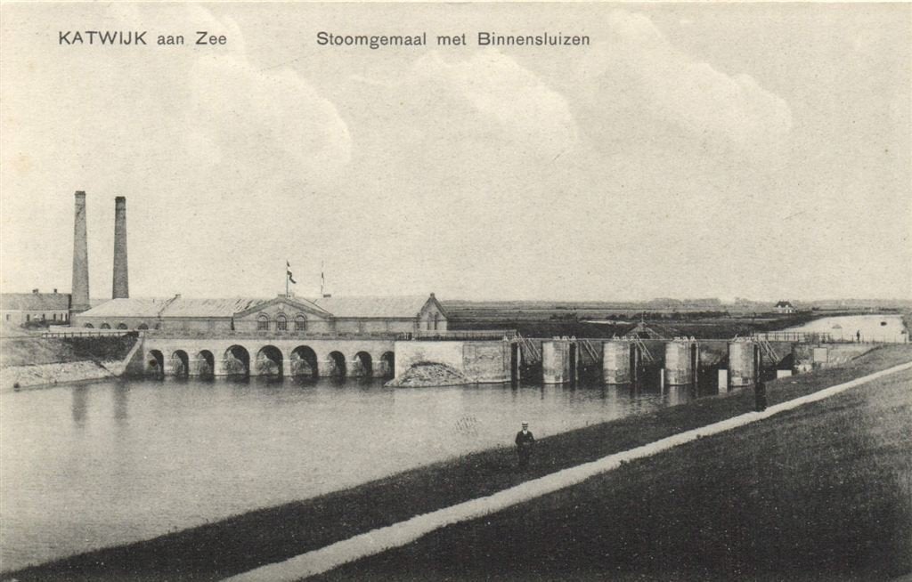 Katwijk aan Zee - Stoomgemaal met Binnensluizen - ongelopen, Verzenden, 1920 tot 1940, Ongelopen, Zuid-Holland
