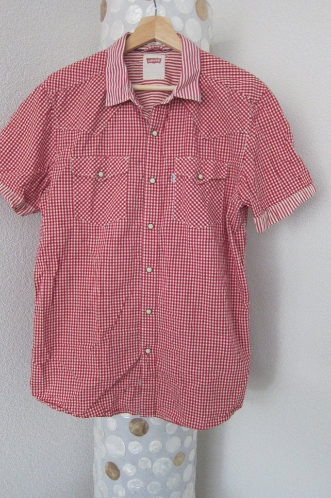Levi's blouse overhemd levi rood slim fit l, Zo goed als nieuw, Merkfreak, Levi’s, Rood