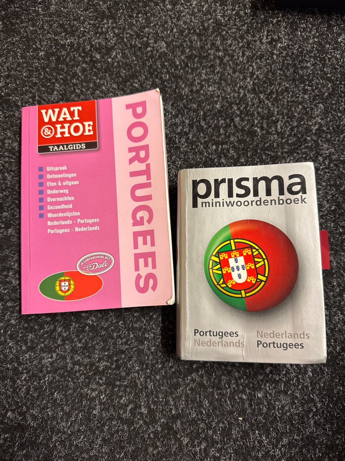 Portugees leren: Wat & Hoe taalgids + Prisma miniwoordenboek, Boeken, Ophalen of Verzenden, Zo goed als nieuw, Non-fictie