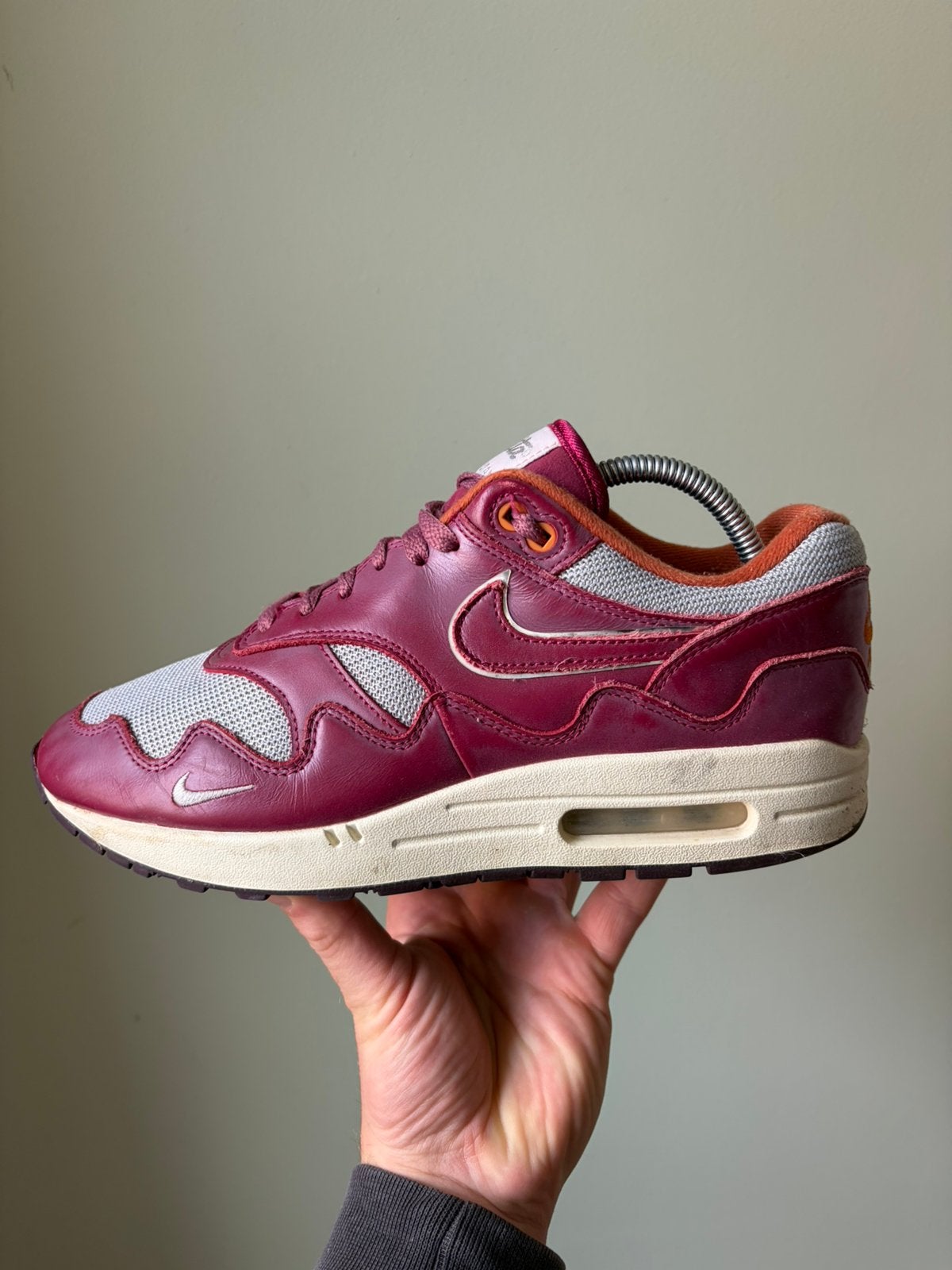 Nike Air Max 1 Patta Rush Maroon / 43, Overige kleuren, Ophalen of Verzenden, Sneakers of Gympen, Zo goed als nieuw