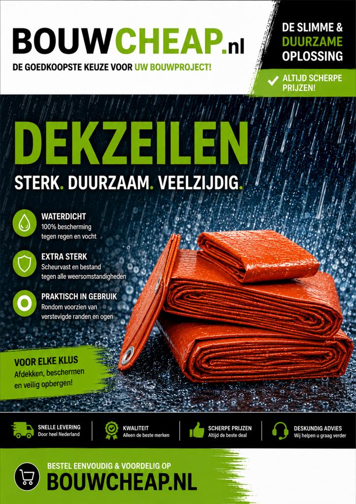 Dekzeilen oranje diverse maten grote voorraad, Ophalen of Verzenden, Nieuw, Kunststof