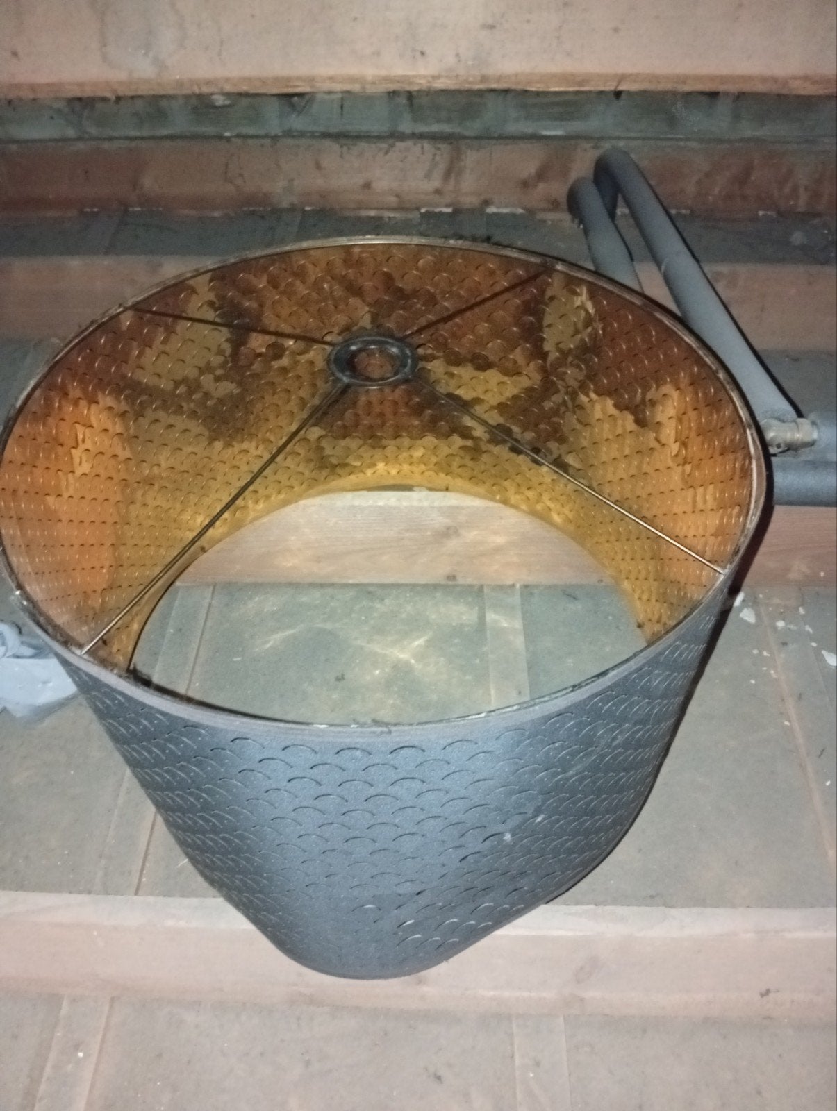 Grote en kleine lampenkap met goudkleurige binnenkant, Overige typen, Zwart, Rond, Zo goed als nieuw