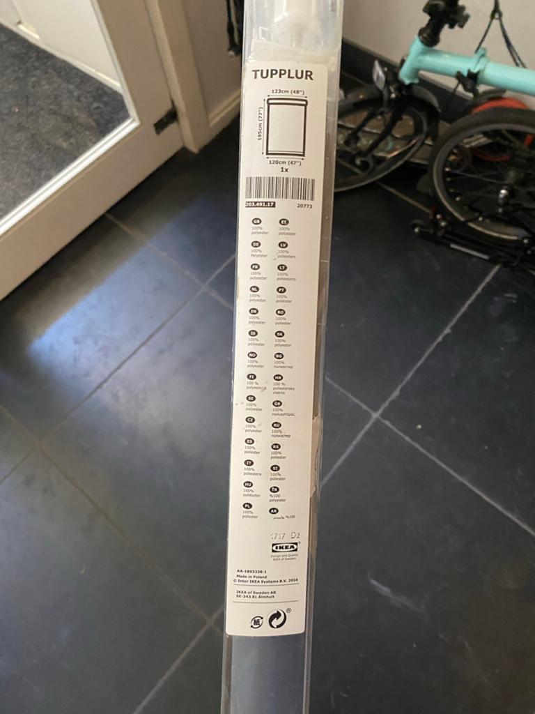 IKEA TUPPLUR Rolgordijn 120x195 cm - Nieuw in verpakking, Ophalen, 100 tot 150 cm, Nieuw, Grijs