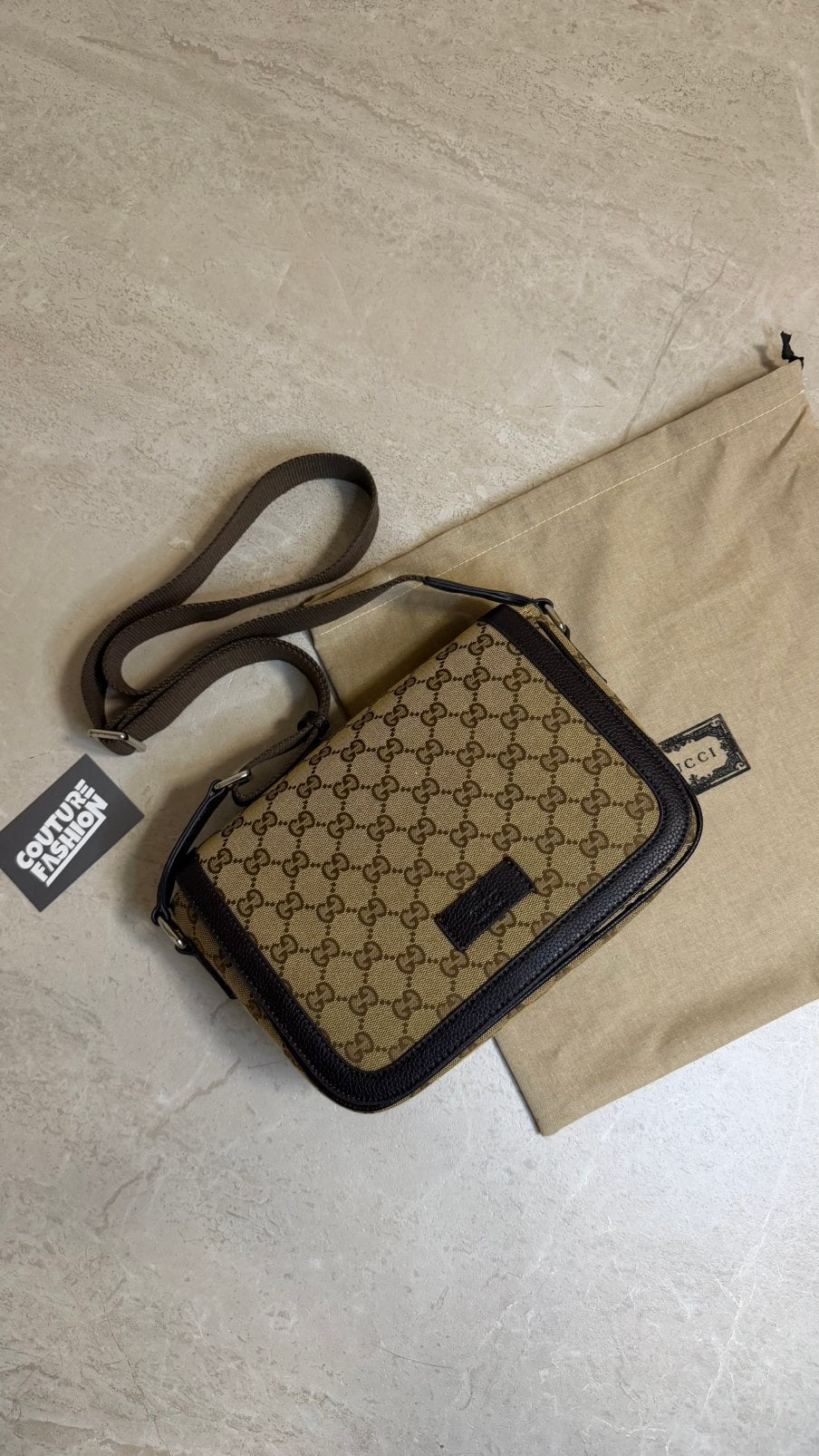 Gucci messenger bag, Ophalen of Verzenden, Zo goed als nieuw, Zwart, Schoudertasje
